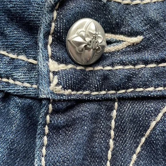 Miss Me 31 Blue Embellished Capris - Picture 4 of 13